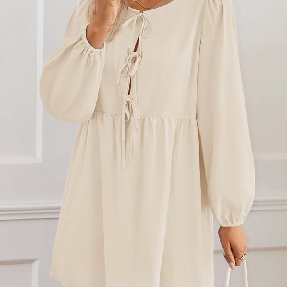 Elegant Cream Women's Dress